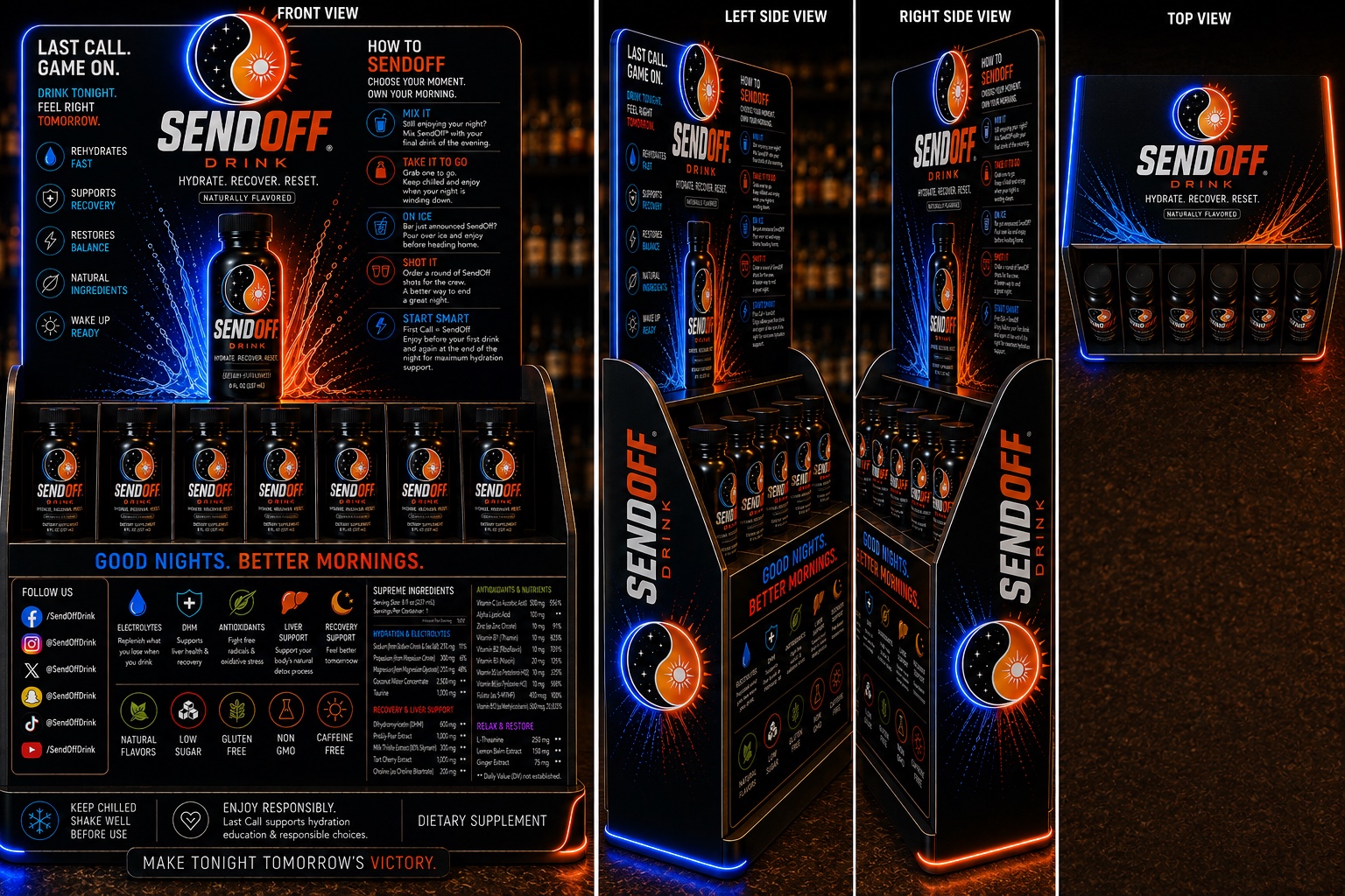 Concept rendering of a SendOff Drink retail display